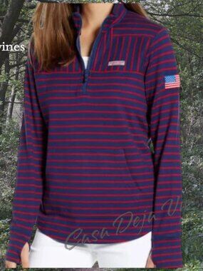 Classic Vinyard Vines Thick Warm Half Zip Pull Over Long Sleeve Sweater Top